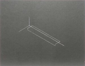 Untitled, 44.5 x 53.4 cm, linoleum cut on Japanese paper with deckle and cut edge, 1975