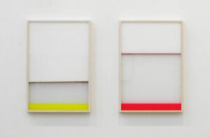 Untitled, each 75 x 52 x 5 cm, acrylique sur toile + peinture sous plexiglas superposes, 2014