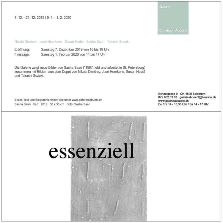Takashi Suzuki participate in the group show at Swizerland